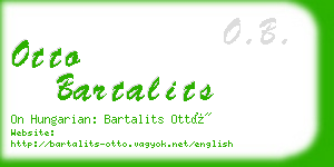 otto bartalits business card